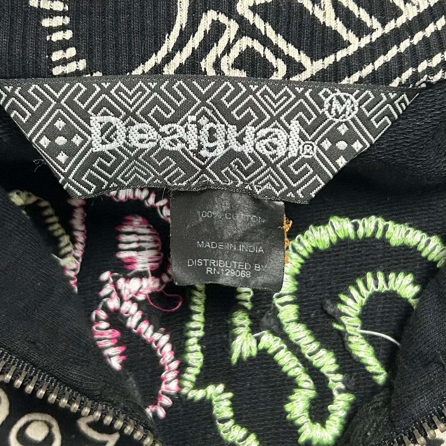 Athletic Jacket By Desigual In Black & Cream, Size: M