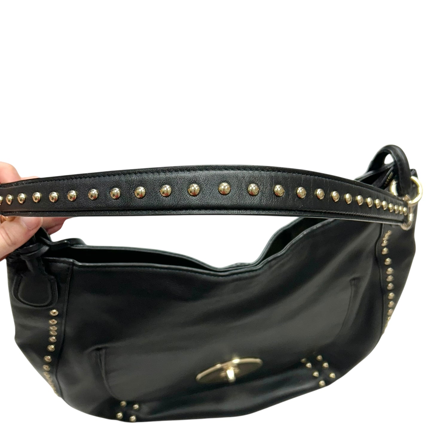 Handbag Designer by Coach In Black & Gold, Size: Large