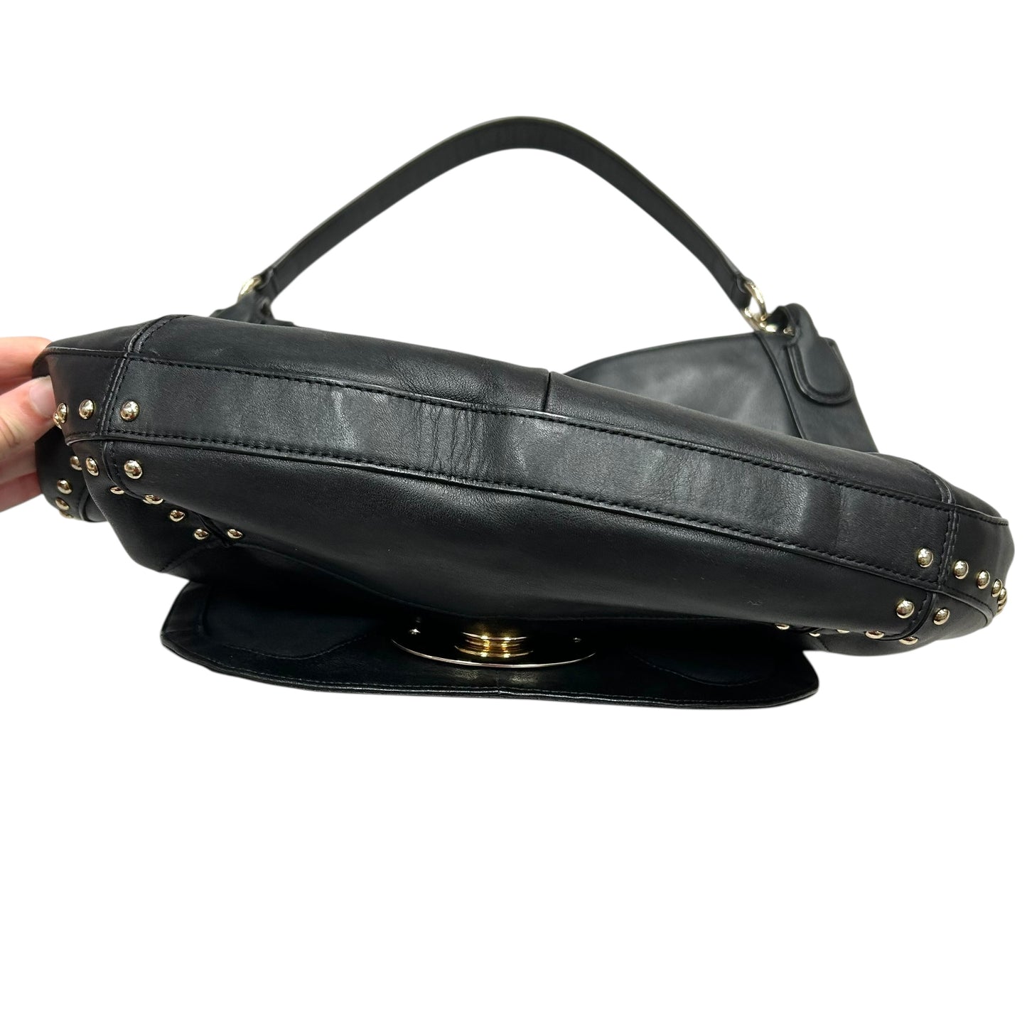 Handbag Designer by Coach In Black & Gold, Size: Large