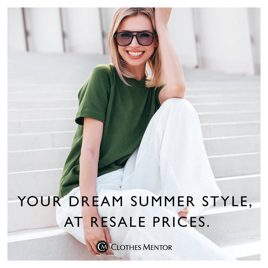 stylish woman in green and white