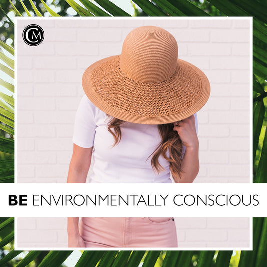 Woman with text Be Environmentally Conscious for Earth Day Celebration