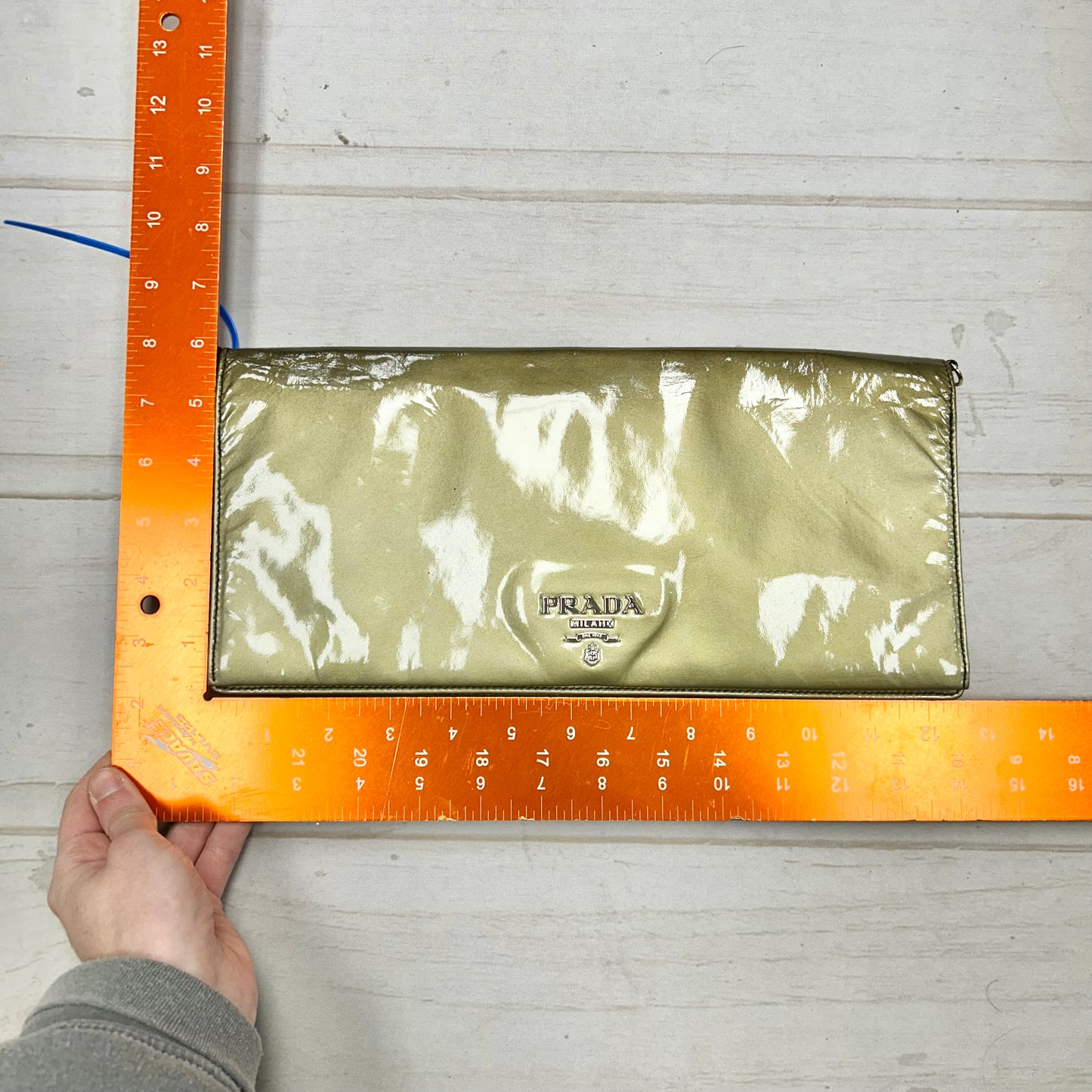 Clutch Luxury Designer By Prada, Size: Large