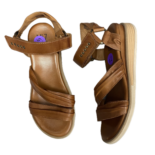 Brown Sandals Heels Platform By Miz Mooz, Size: 7.5