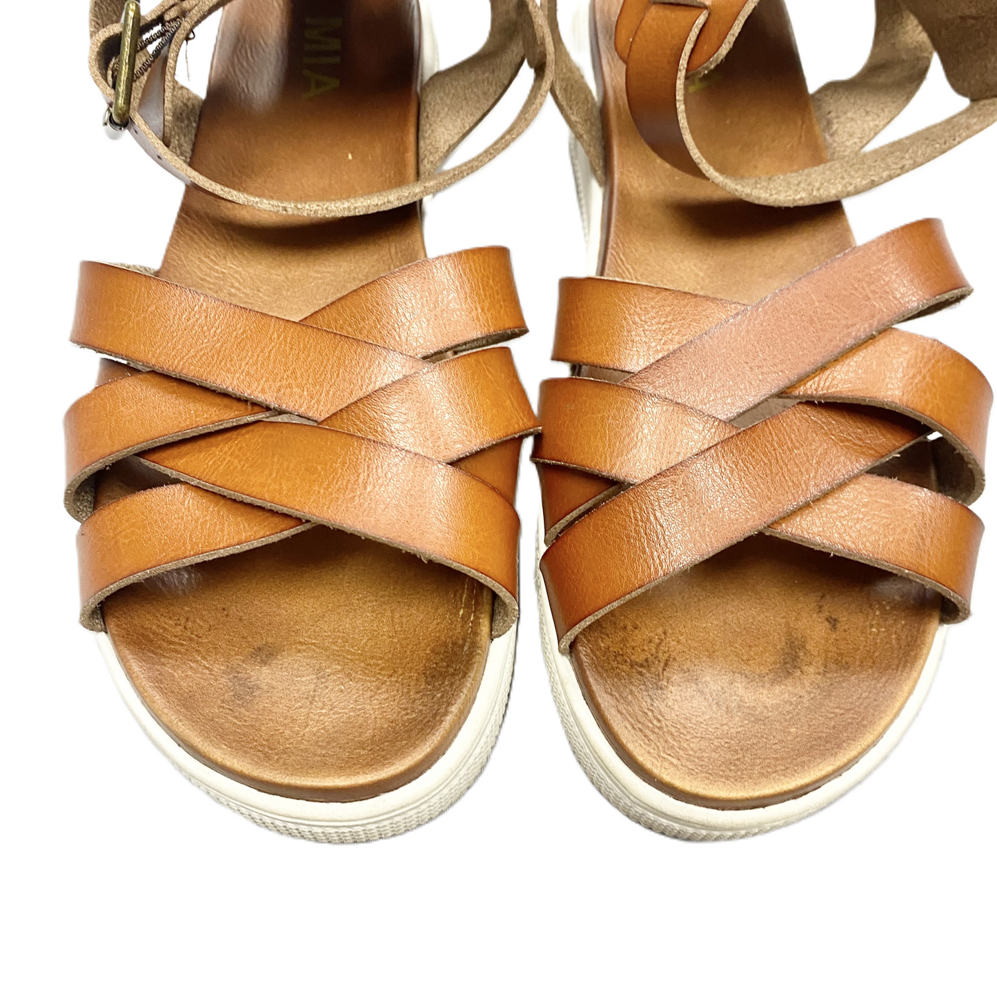 Brown Sandals Heels Platform By Mia, Size: 8.5