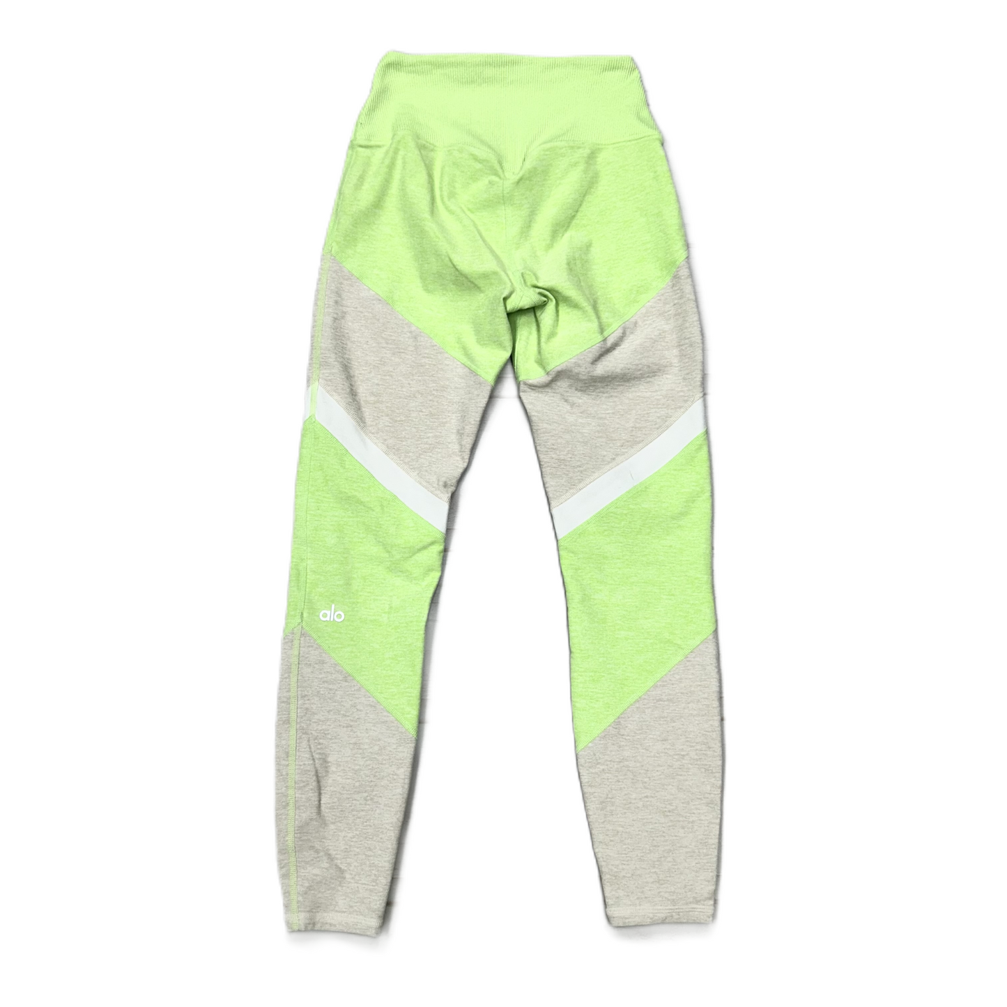 Athletic Leggings By Alo In Cream & Green, Size: Xxs