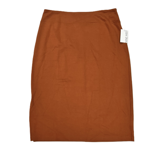 Skirt Midi By Nine West In Rust, Size: Xl