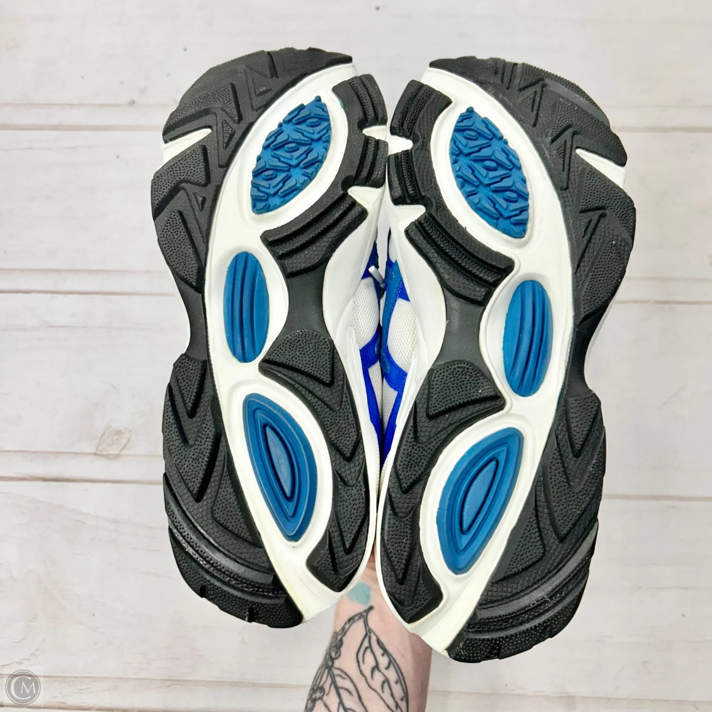 Shoes Sneakers By Asics In Blue & White, Size: 8.5