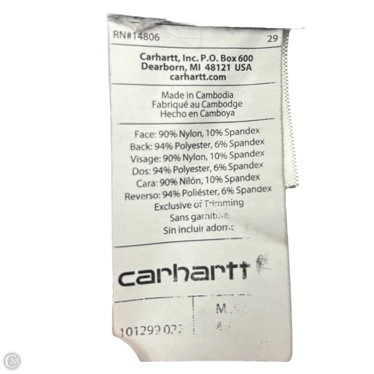 Coat Raincoat By Carhartt In Grey, Size: M