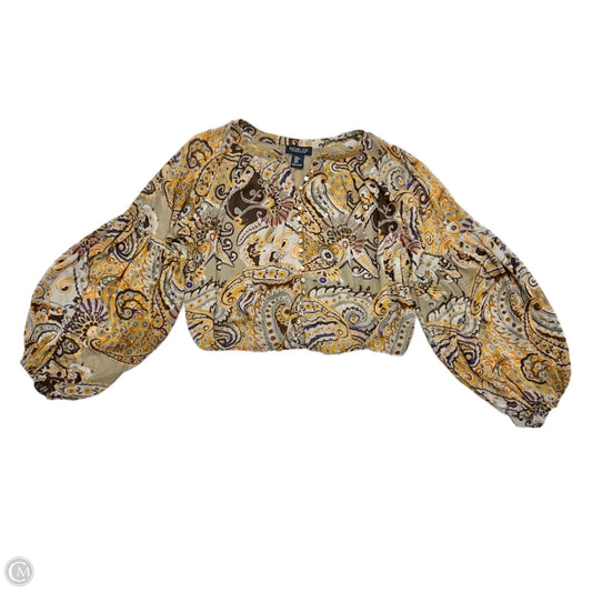 Top Long Sleeve By Rachel Zoe In Orange & Tan, Size: M