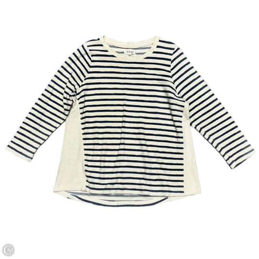 Top Long Sleeve By Per Se In Blue & White, Size: 1x