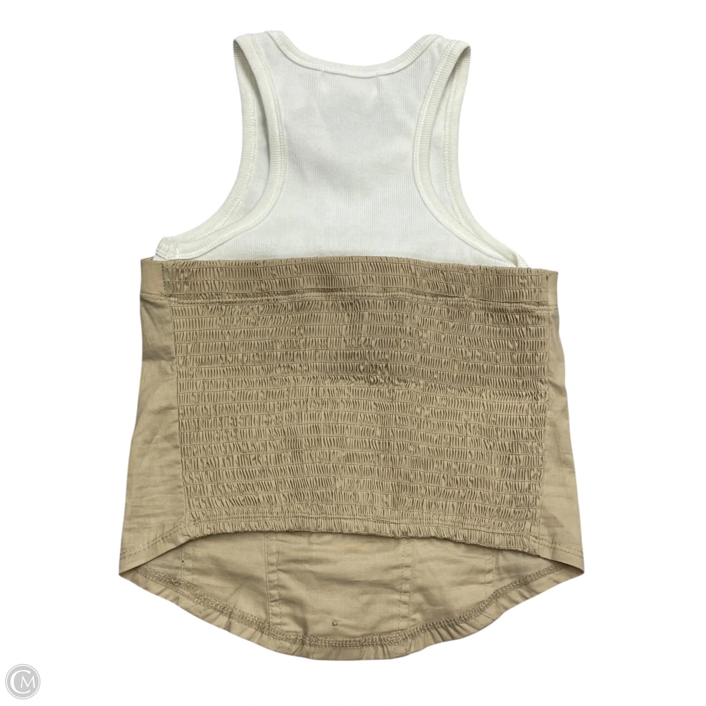 Top Sleeveless By Porridge In Tan & White, Size: Xxs