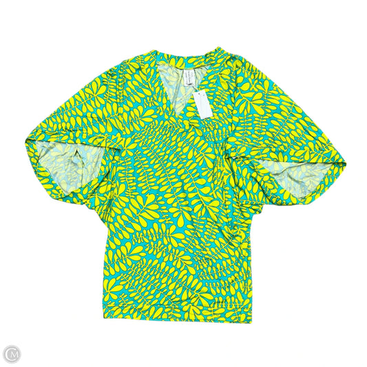 Top 3/4 Sleeve By Trina Turk In Blue & Yellow, Size: S