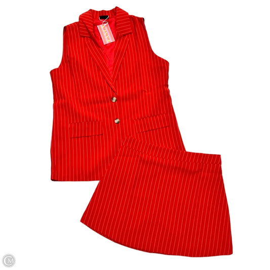 Top 2pc Sleeveless By Fancy In Red, Size: L