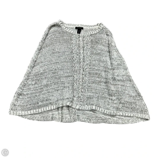 Sweater Poncho By White House Black Market In Silver & White, Size: M