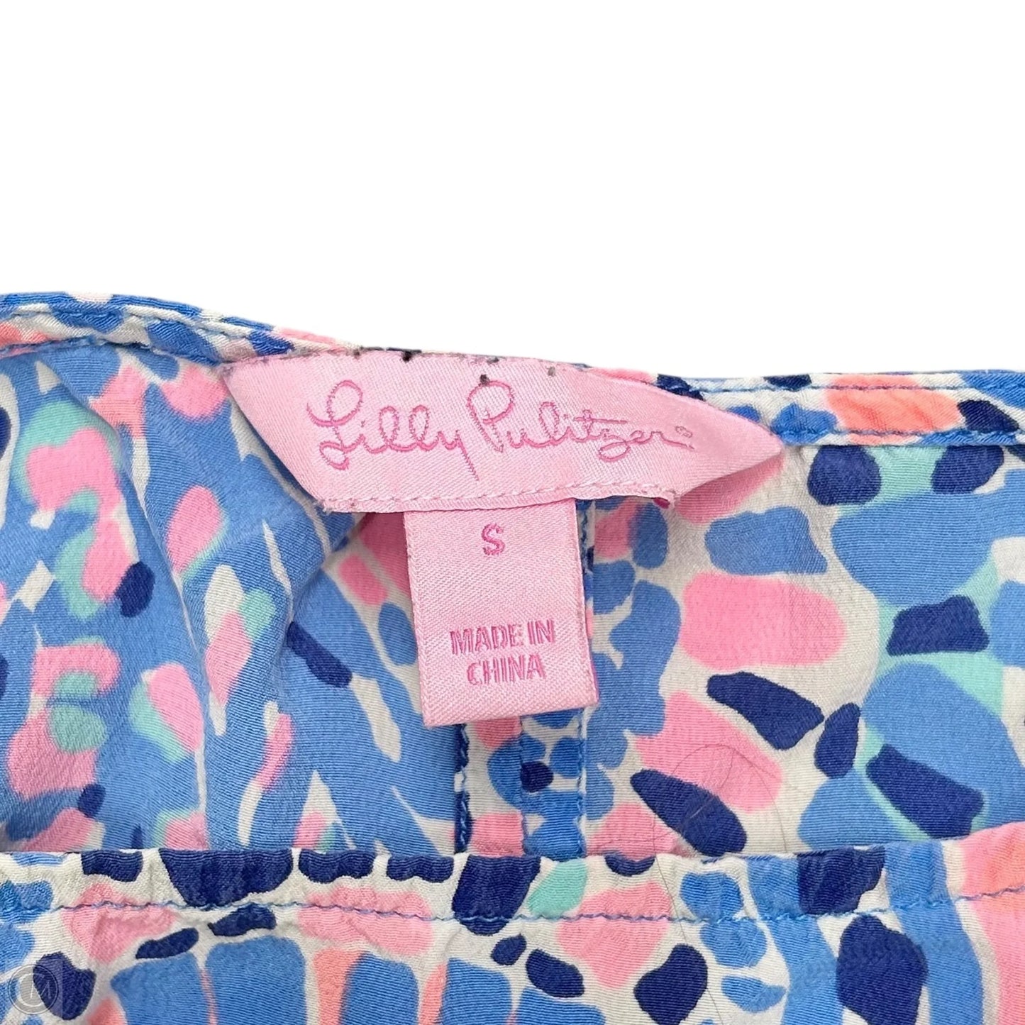 Top Sleeveless Designer By Lilly Pulitzer In Blue & Pink, Size: S