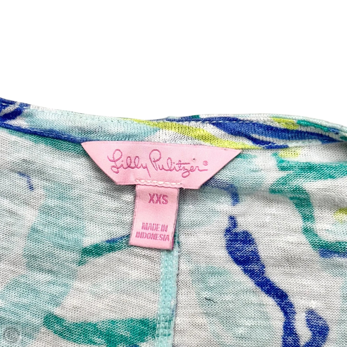 Dress Designer By Lilly Pulitzer In Blue & Green, Size: Xxs