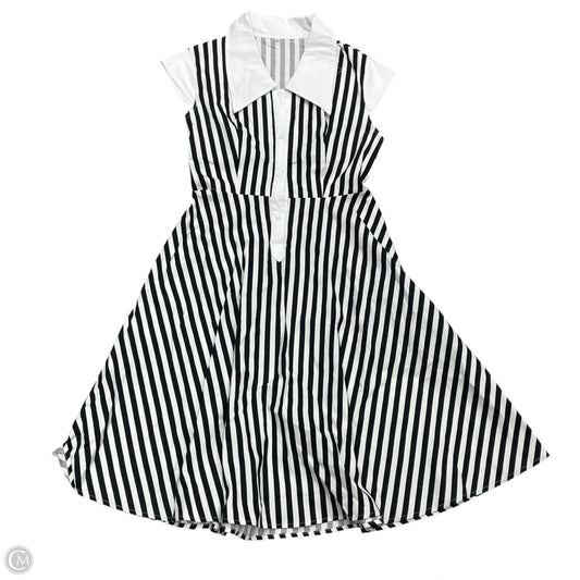 Dress Casual Midi In Black & White, Size: M