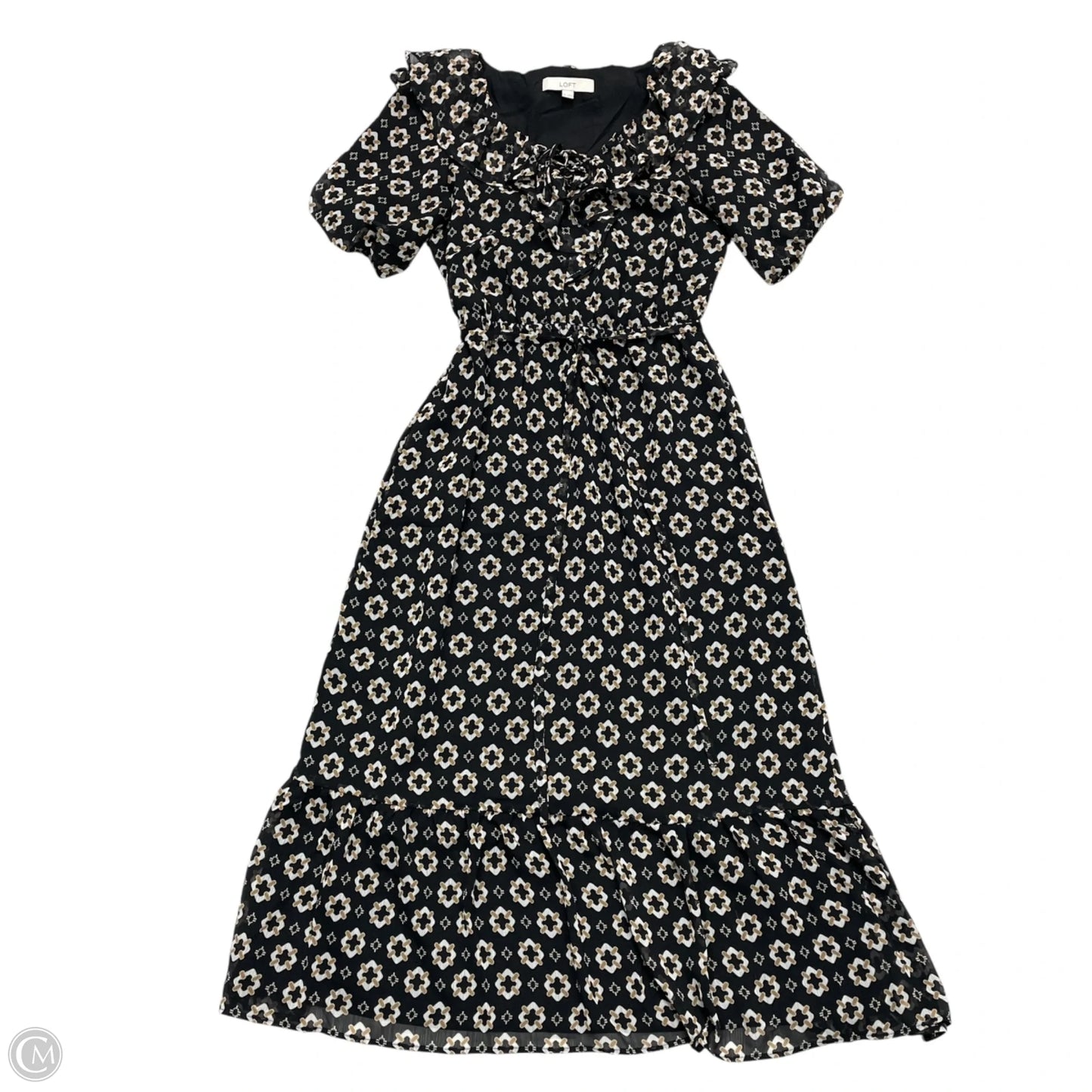 Dress Party Long By Loft In Black & Tan, Size: Xs
