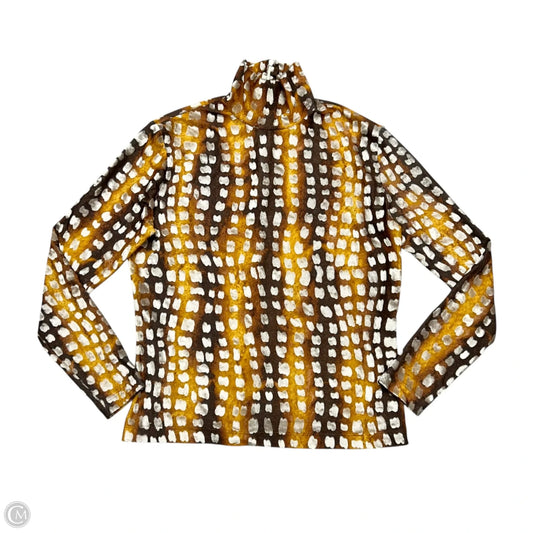 Top Long Sleeve By St. John In Brown & Orange, Size: S