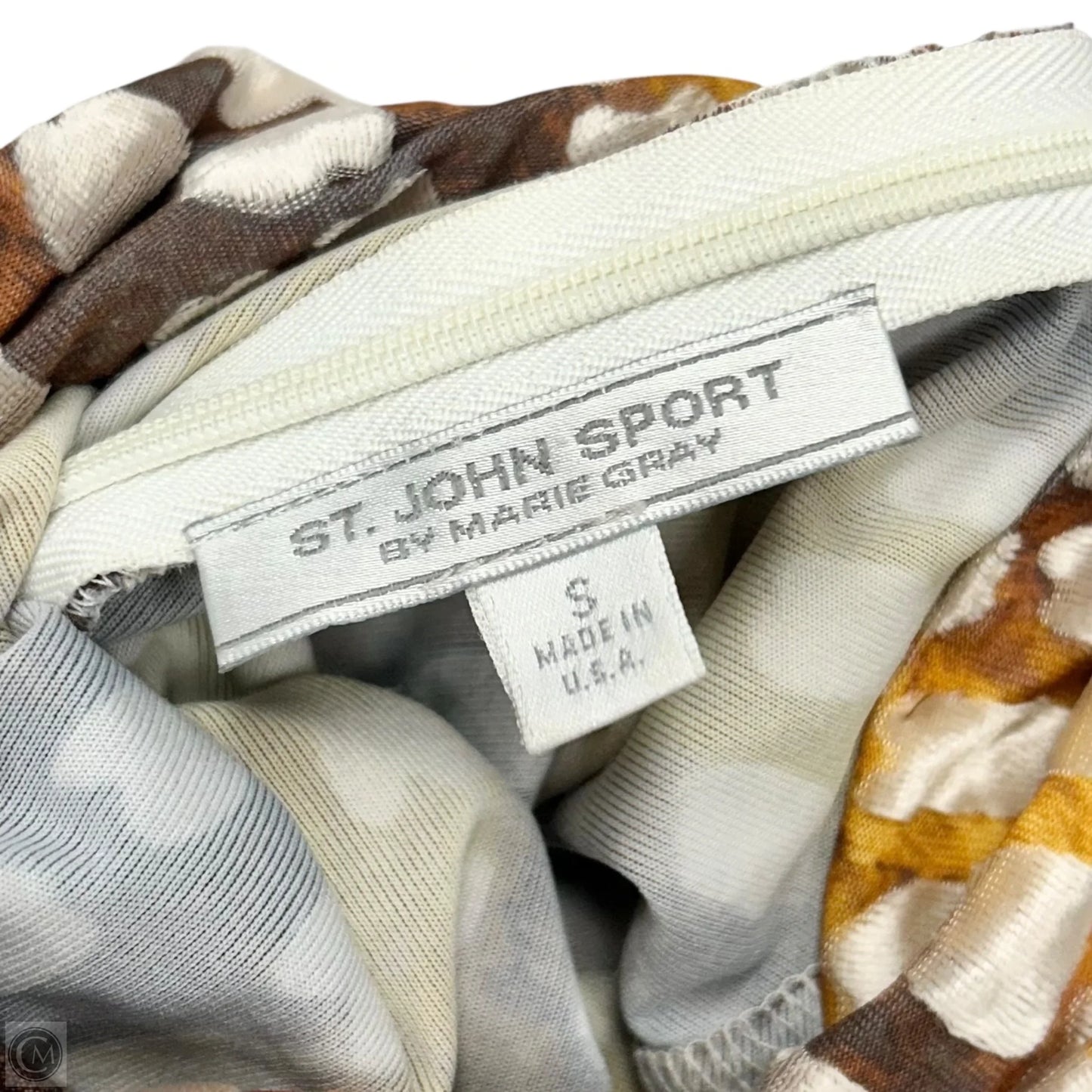 Top Long Sleeve By St. John In Brown & Orange, Size: S