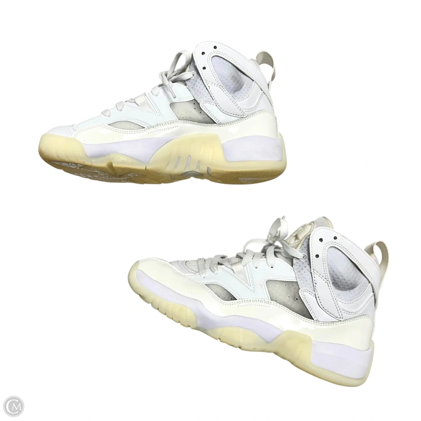 Shoes Luxury Designer By Jordan In White, Size: 9
