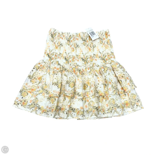 Skirt Mini & Short By En Saison In White & Yellow, Size: Xs