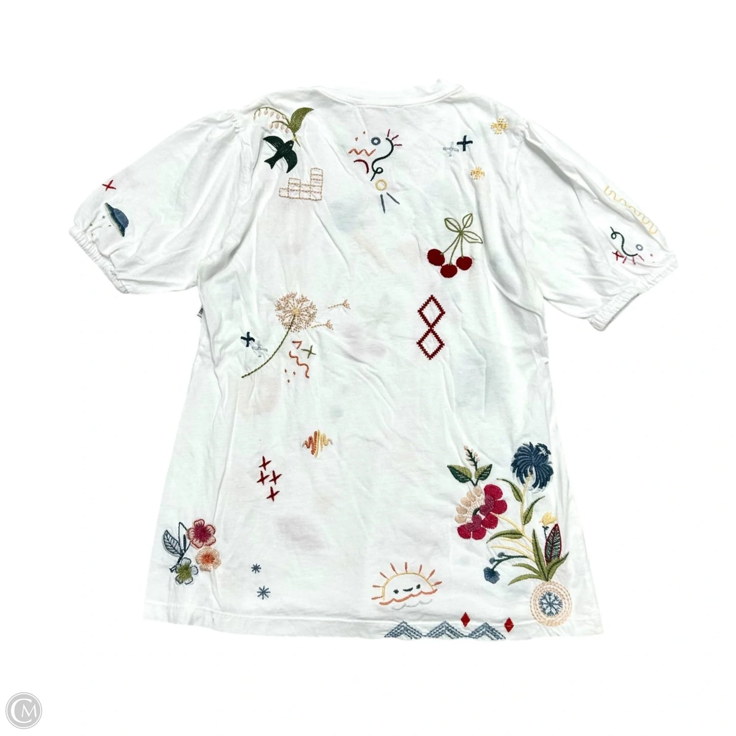 Top Short Sleeve By Johnny Was In White, Size: Xxs
