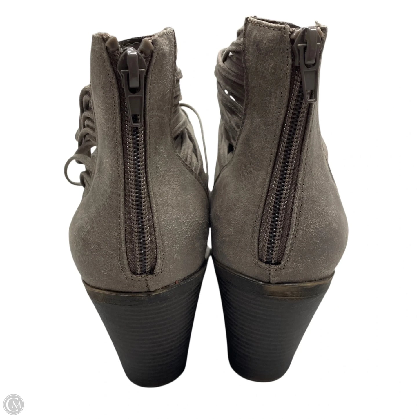 Boots Ankle Heels By Fergalicious In Taupe, Size: 10