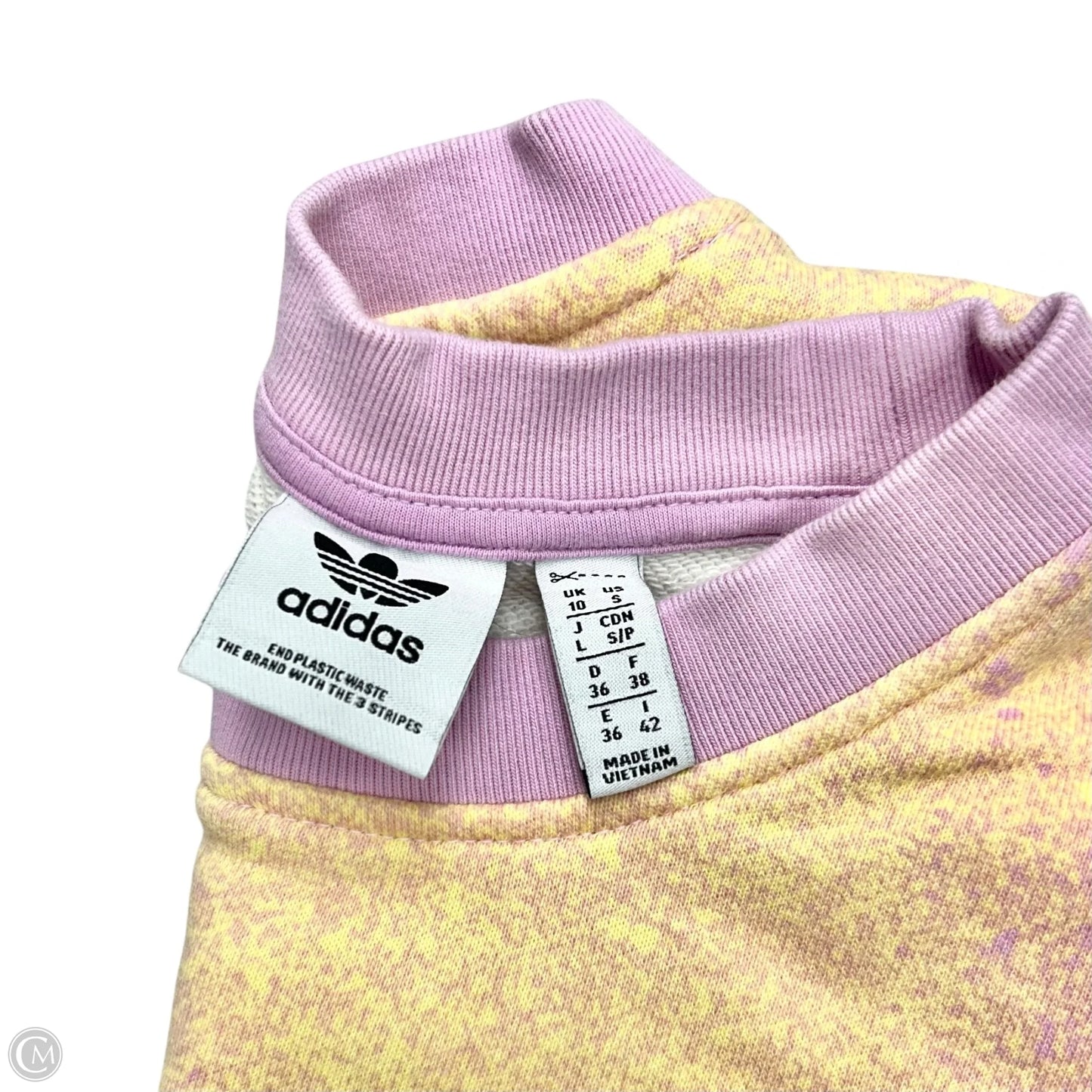Athletic Sweatshirt Crewneck By Adidas In Purple & Yellow, Size: S