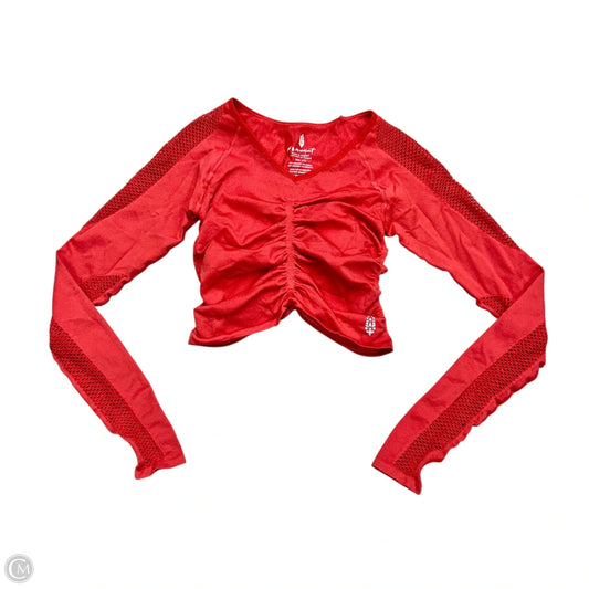 Athletic Top Long Sleeve Crewneck By Free People In Red, Size: Xs/S