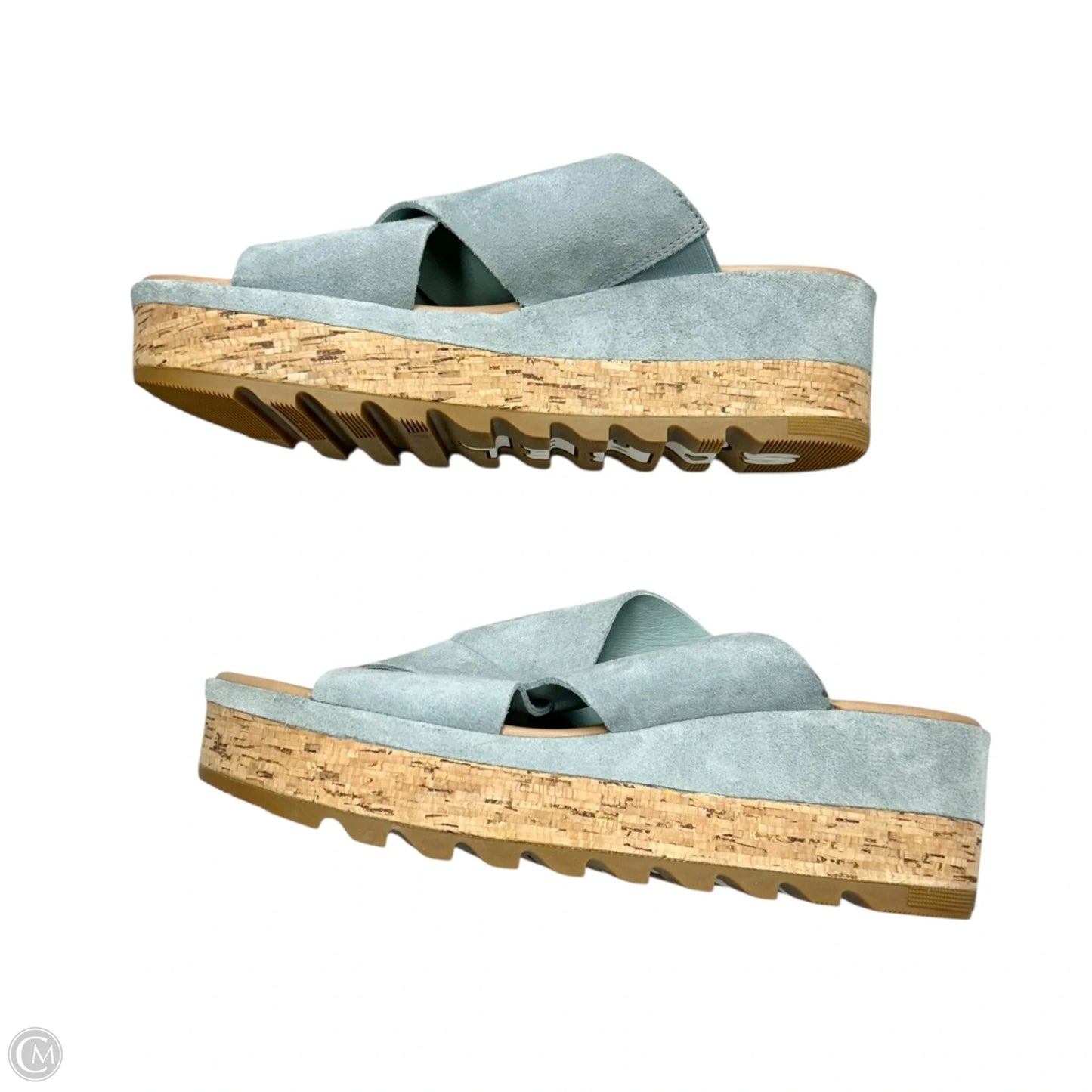 Sandals Heels Wedge By Sorel In Blue, Size: 9.5