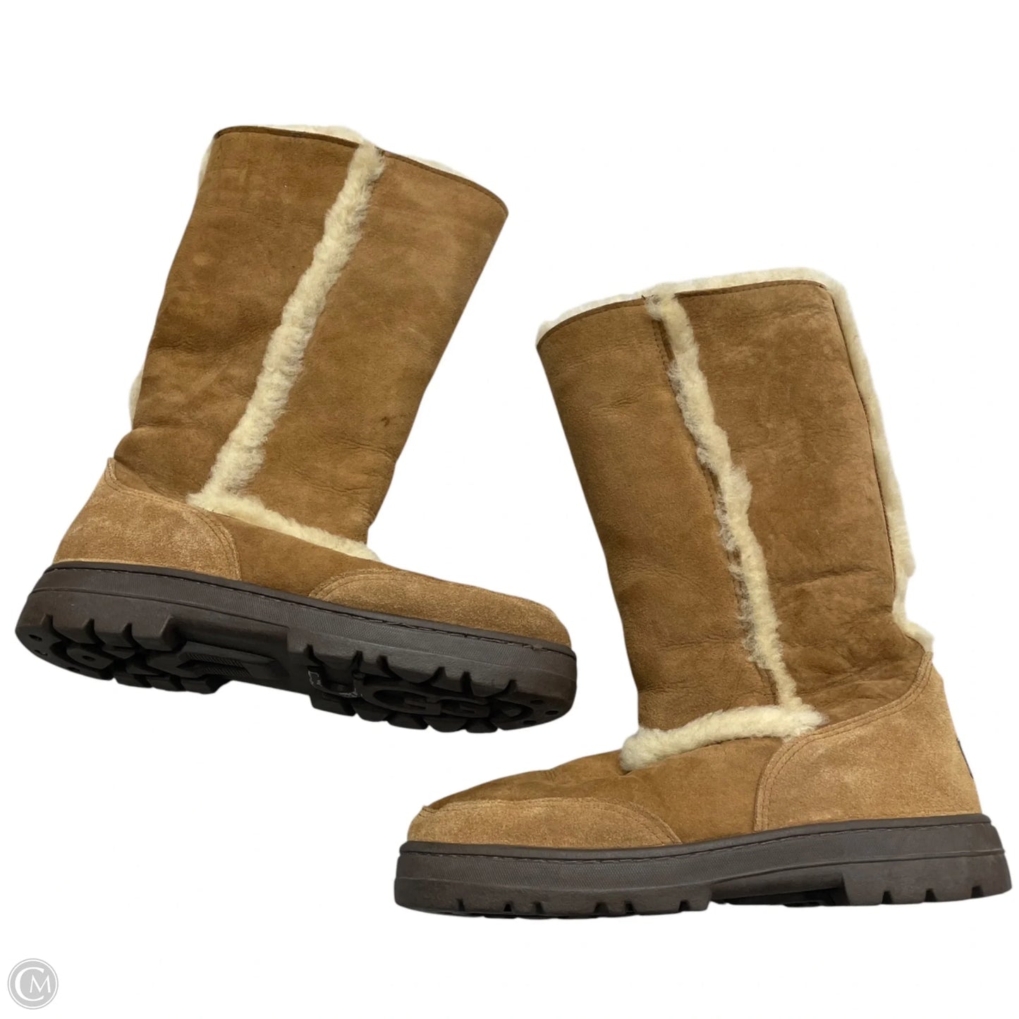 Boots Designer By Ugg In Brown, Size: 9