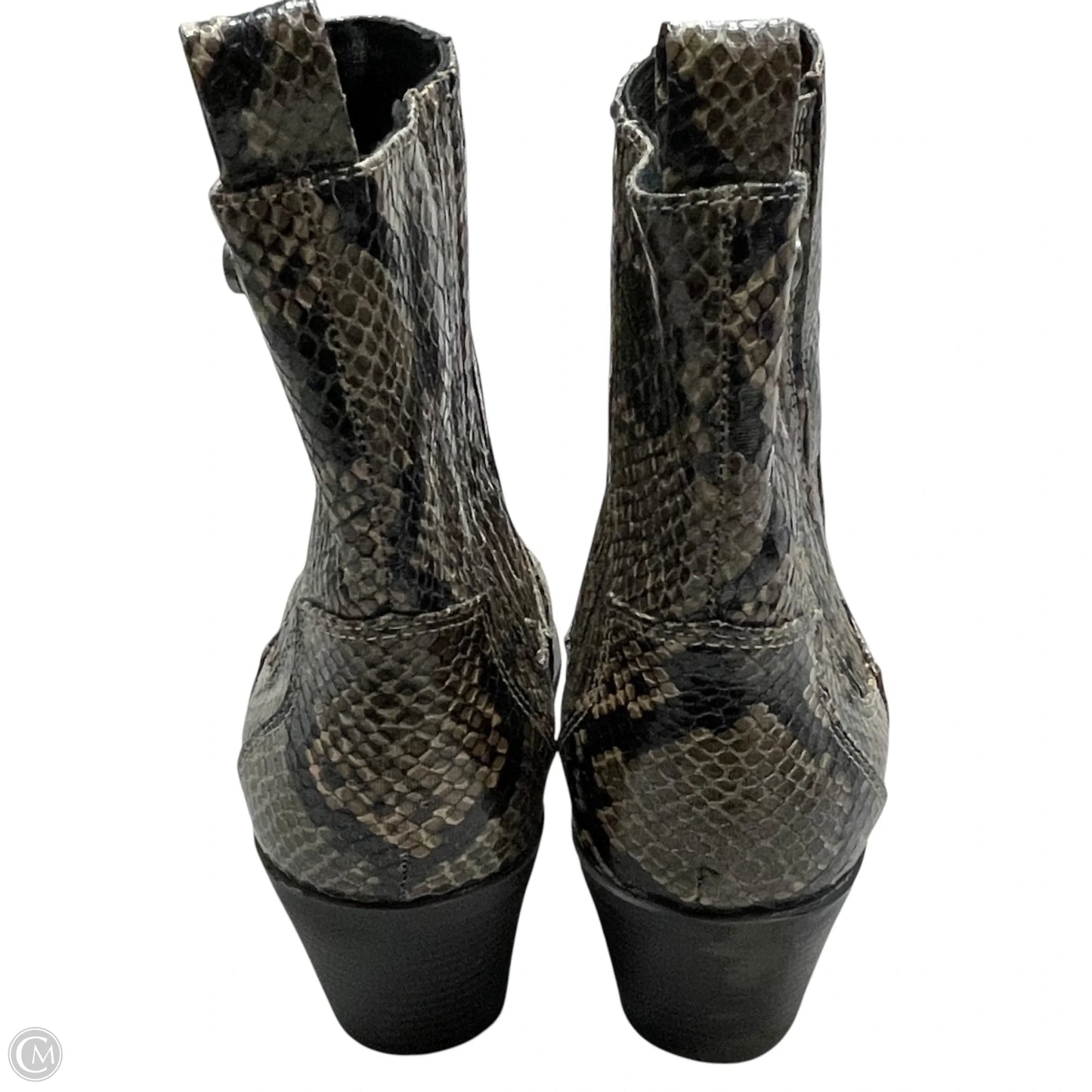 Boots Ankle Heels By Journee In Snakeskin Print, Size: 9