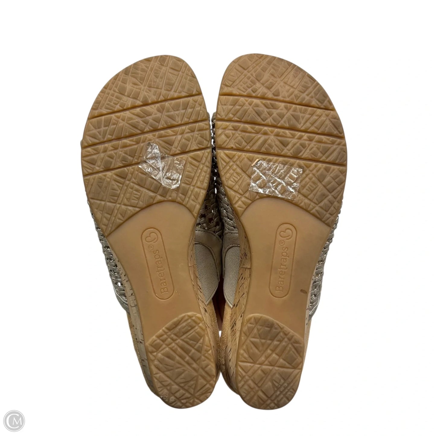 Sandals Heels Wedge By Bare Traps In Beige, Size: 7