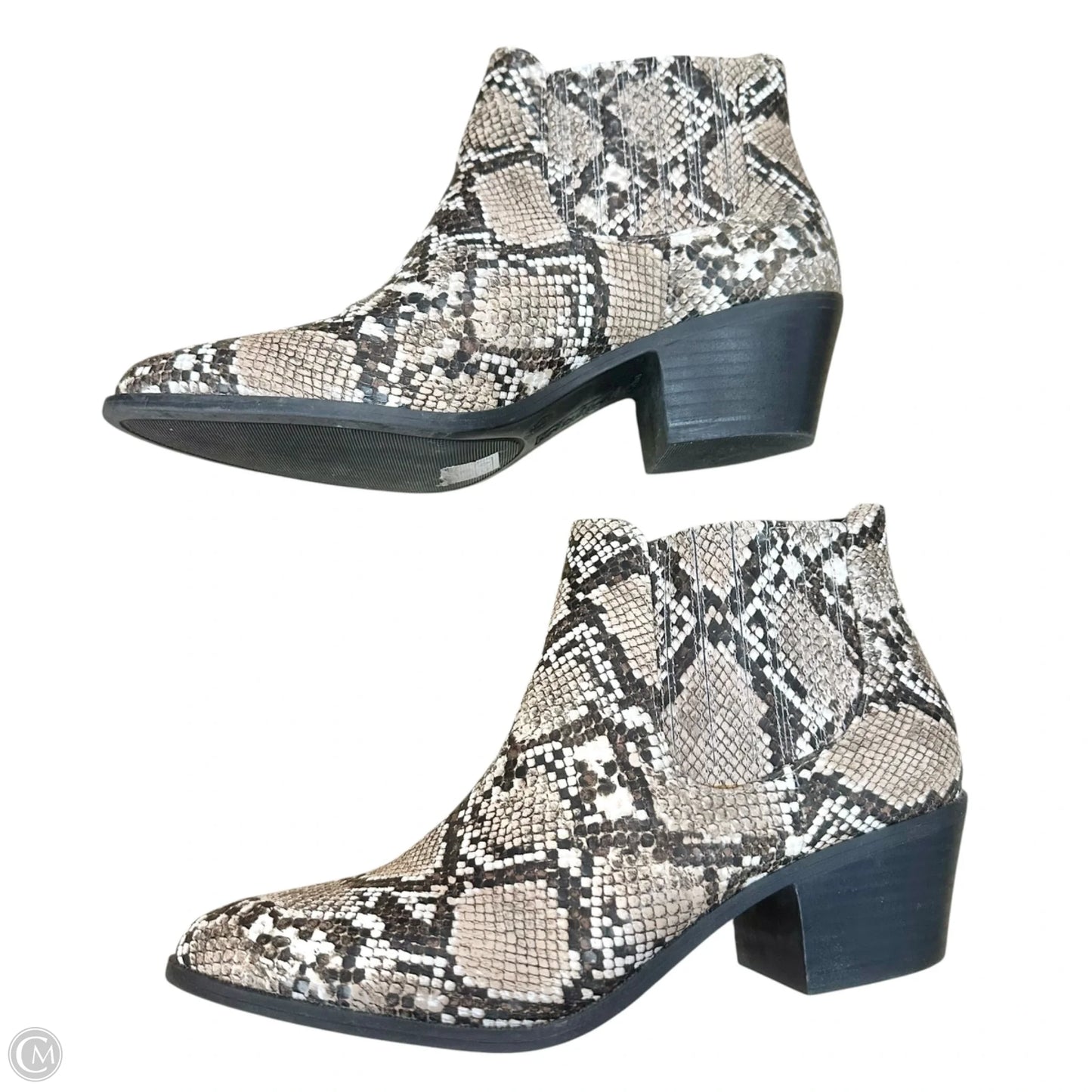Boots Ankle Heels By Skechers In Snakeskin Print, Size: 7.5