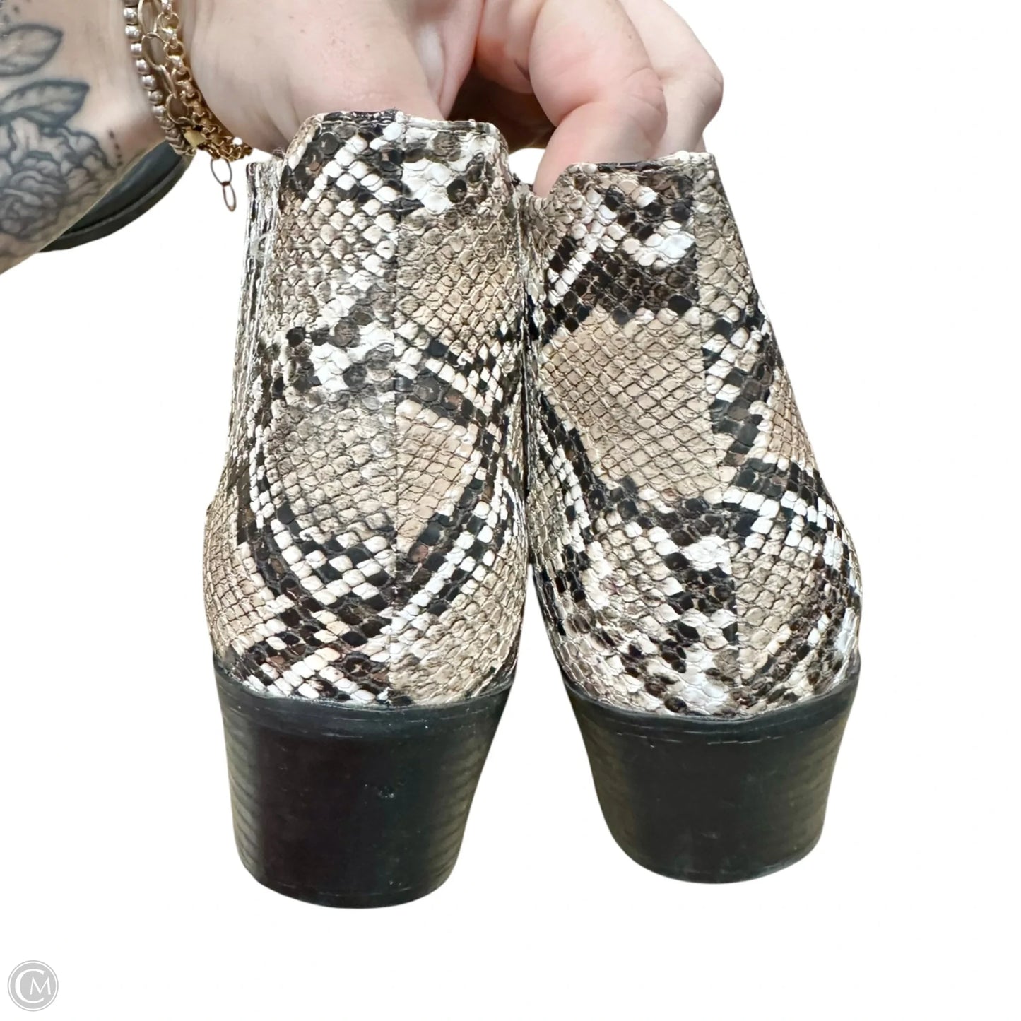 Boots Ankle Heels By Skechers In Snakeskin Print, Size: 7.5