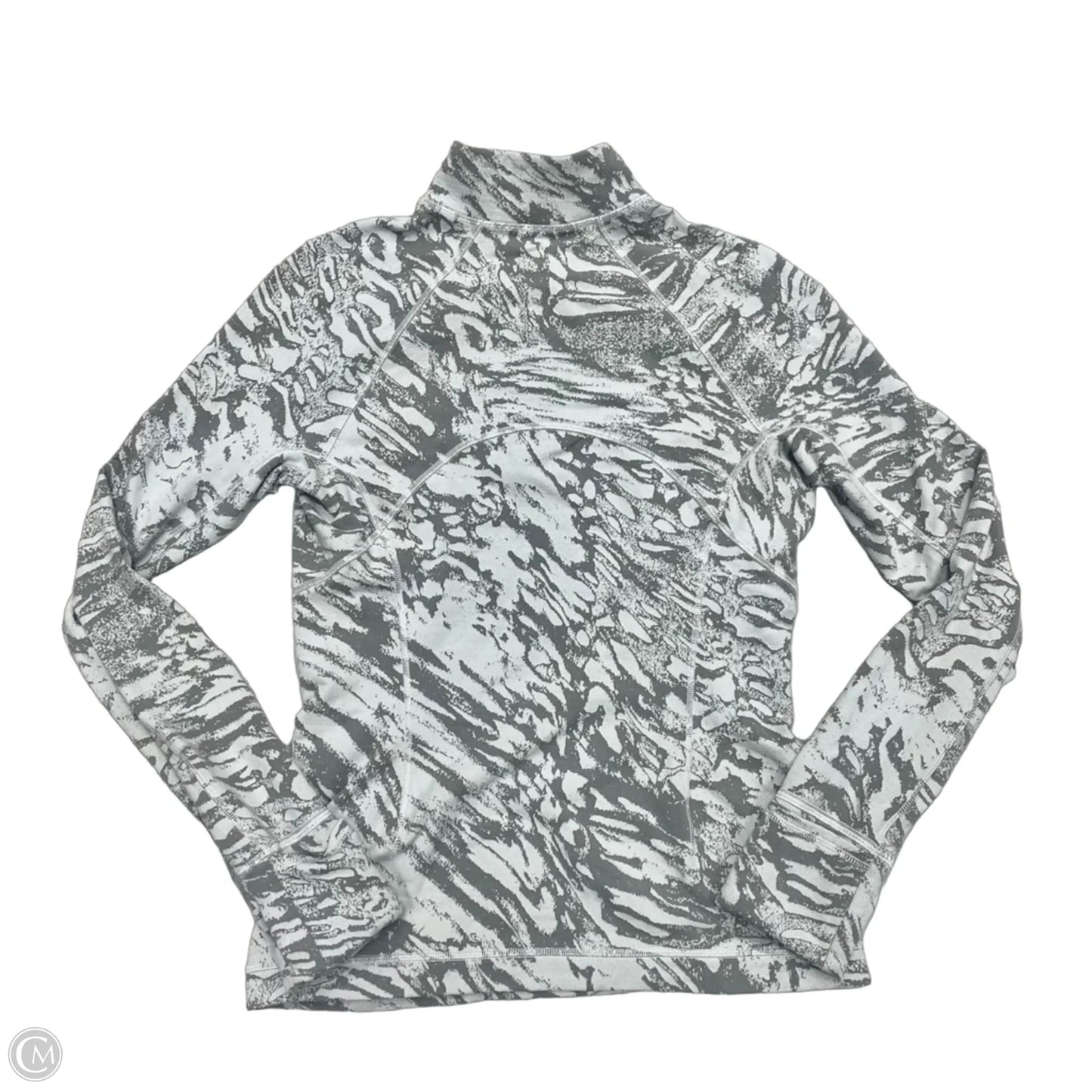 Athletic Top Long Sleeve Collar By Lululemon In Grey, Size: M