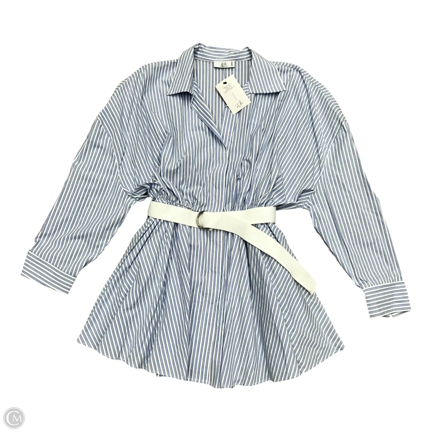 Dress Work By Stile In Blue & White, Size: M