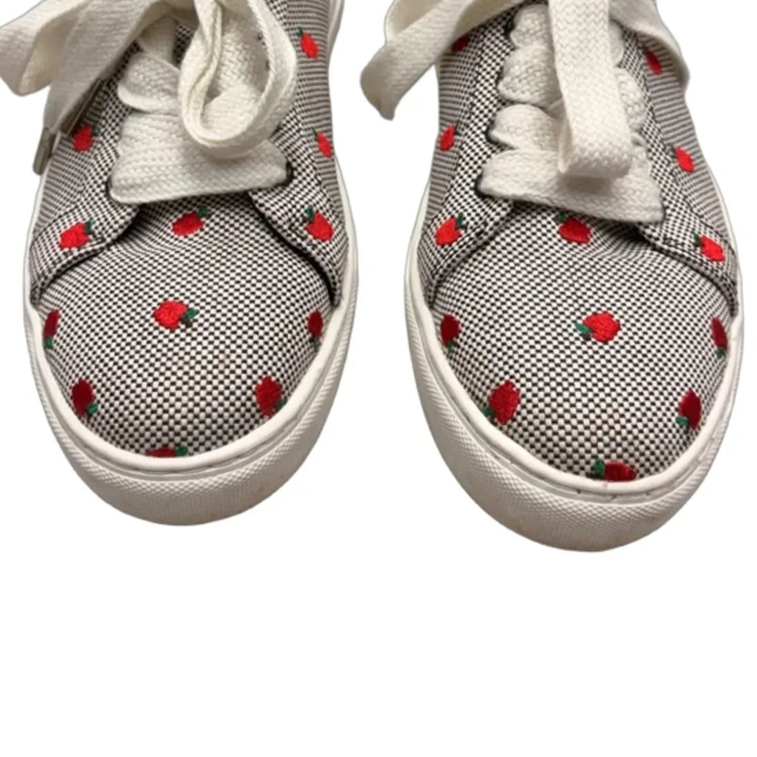 Shoes Designer By Kate Spade In Black & Red, Size: 7.5