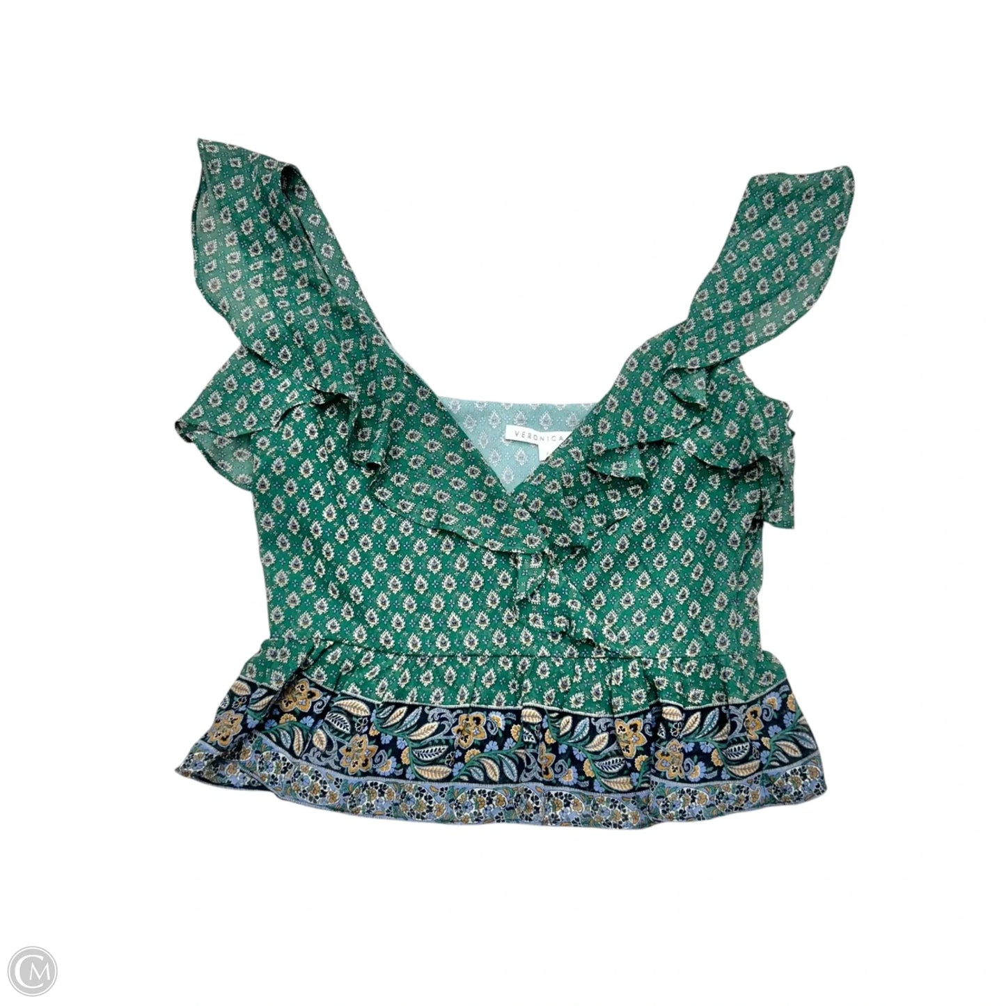 Blouse Sleeveless By Veronica Beard In Green, Size: Xs