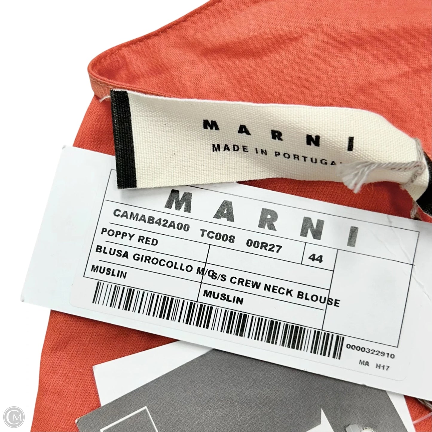 Top Short Sleeve Designer By Marni In Coral, Size: M
