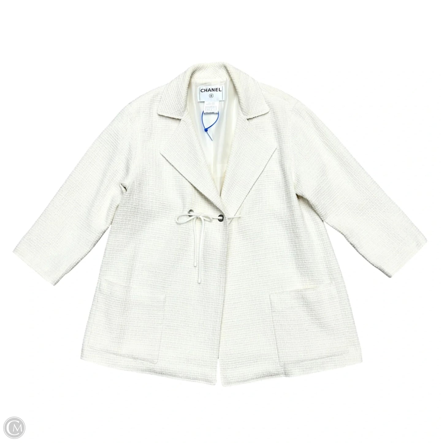 Blazer Luxury Designer By Chanel In Ivory, Size: S