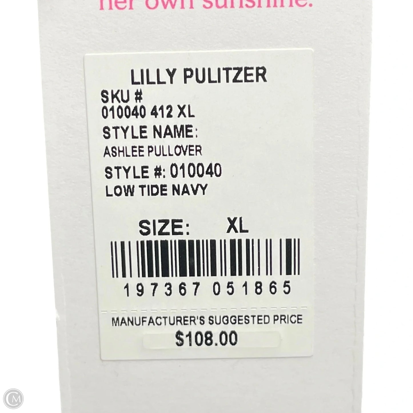 Sweatshirt Designer By Lilly Pulitzer In Navy, Size: Xl