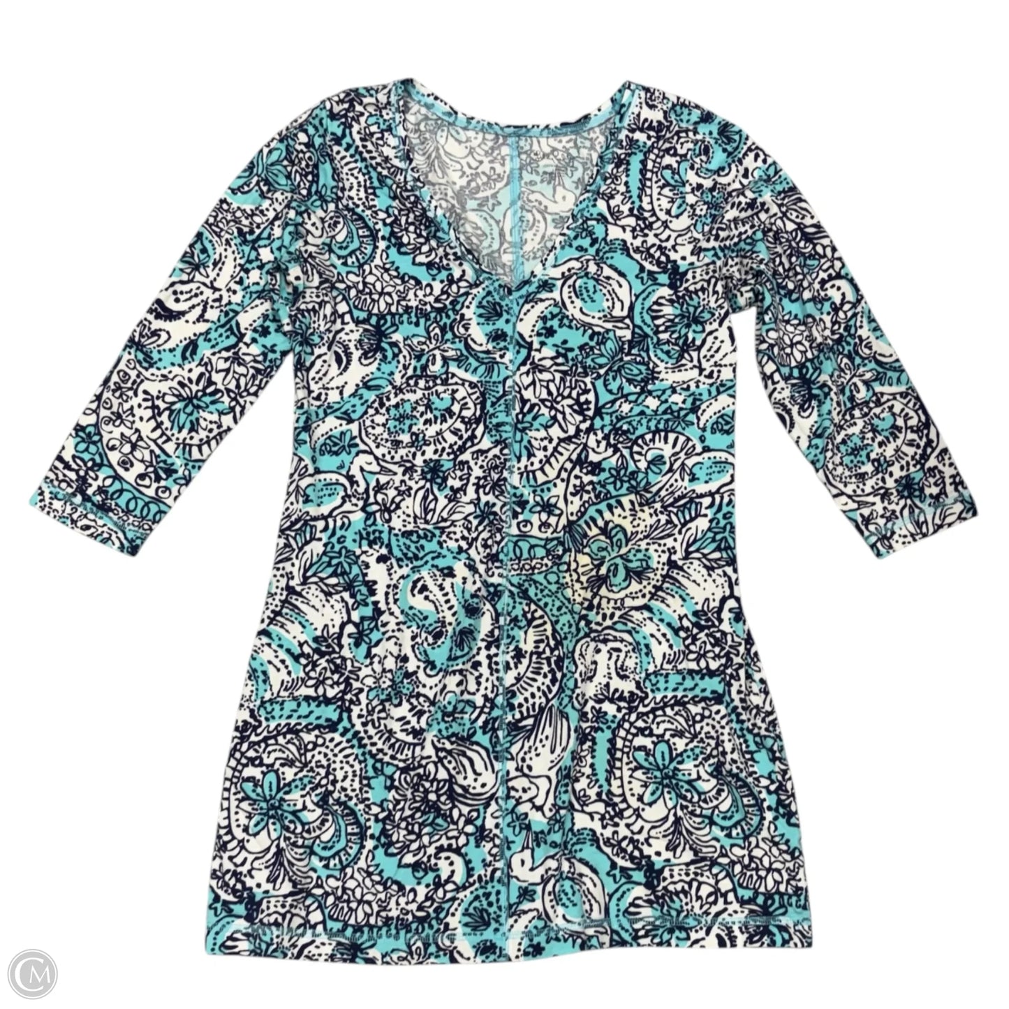 Dress Designer By Lilly Pulitzer In Blue & White, Size: L