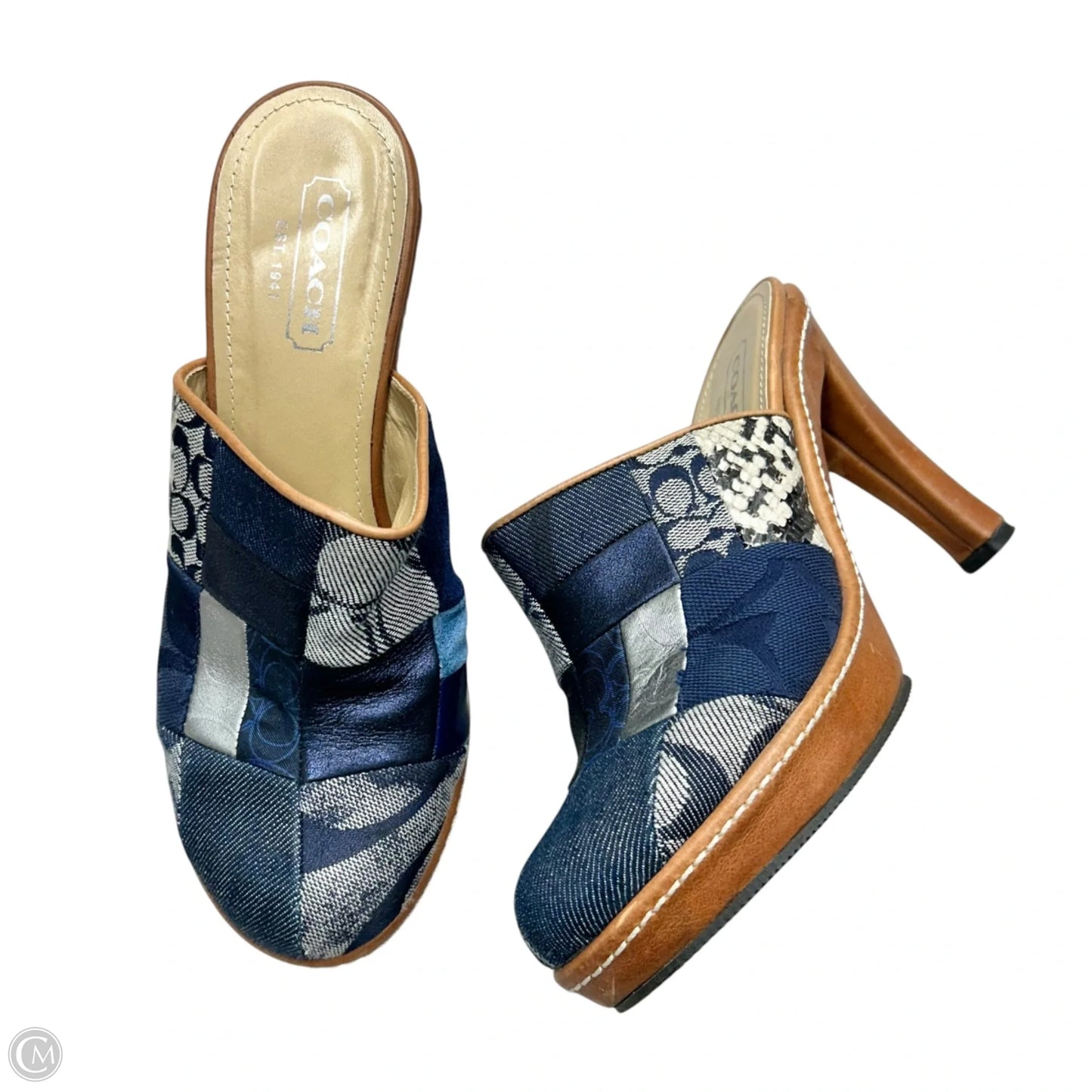 Shoes Designer By Coach In Blue Denim, Size: 6