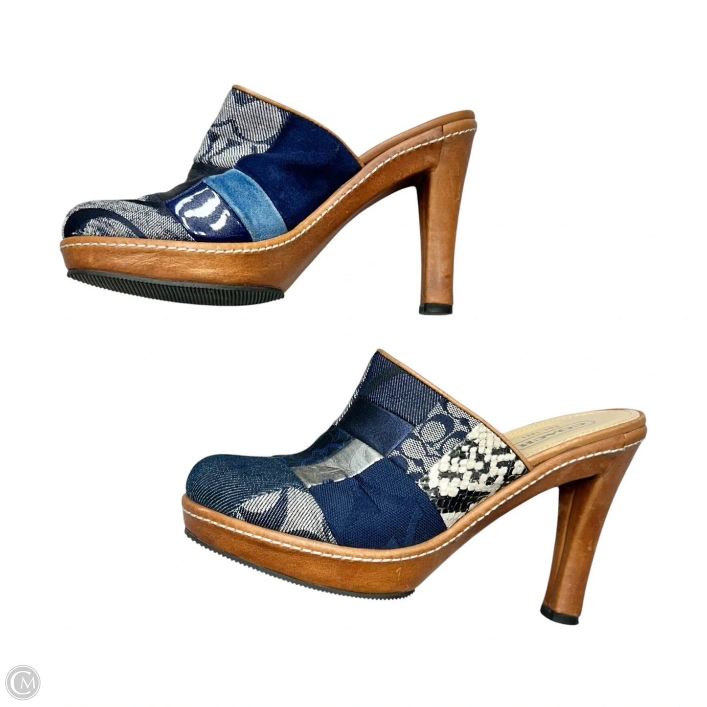 Shoes Designer By Coach In Blue Denim, Size: 6