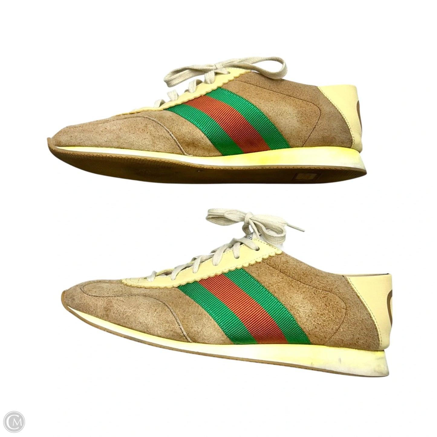 Shoes Luxury Designer By Gucci In Cream, Size: 9.5