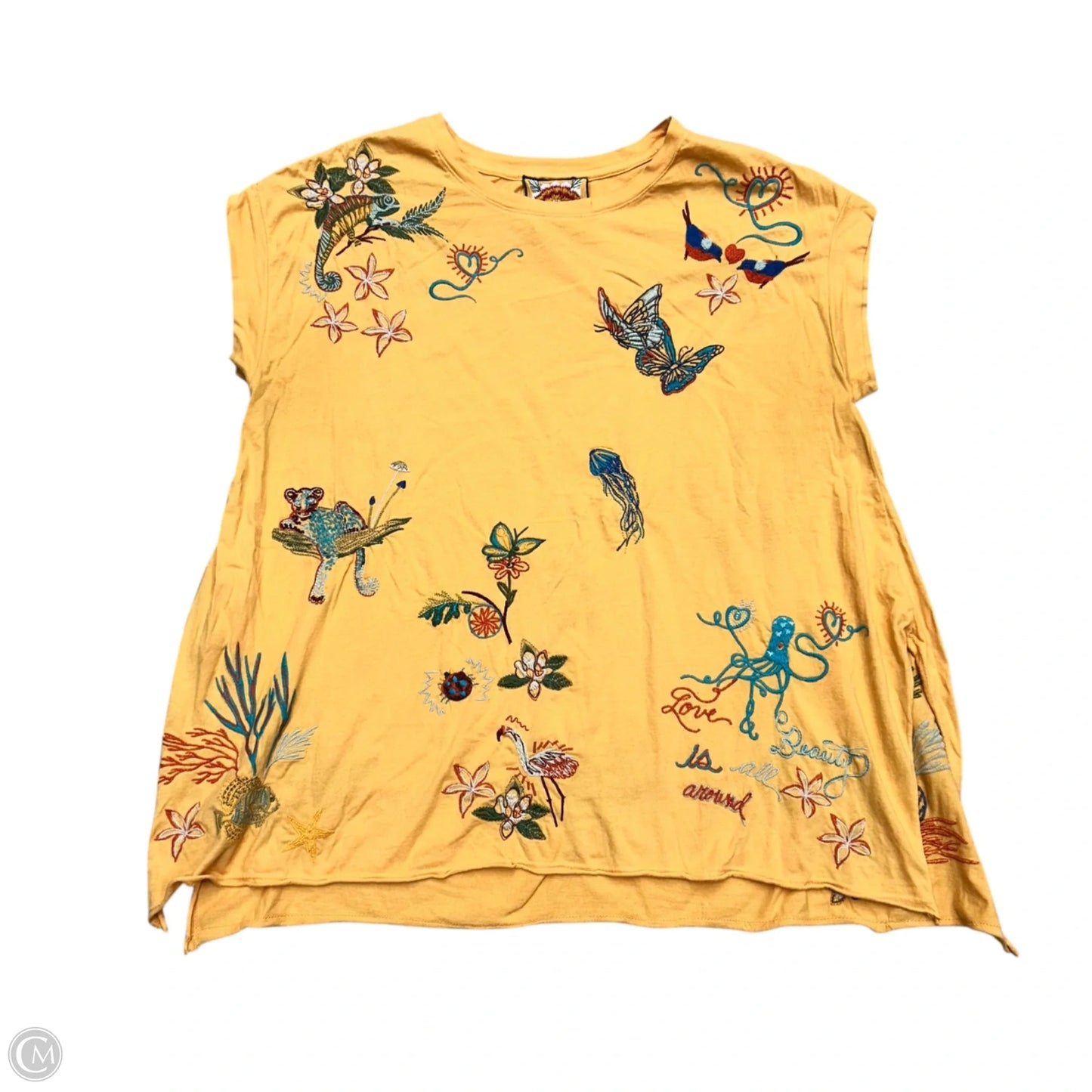 Top Short Sleeve By Johnny Was In Orange, Size: M