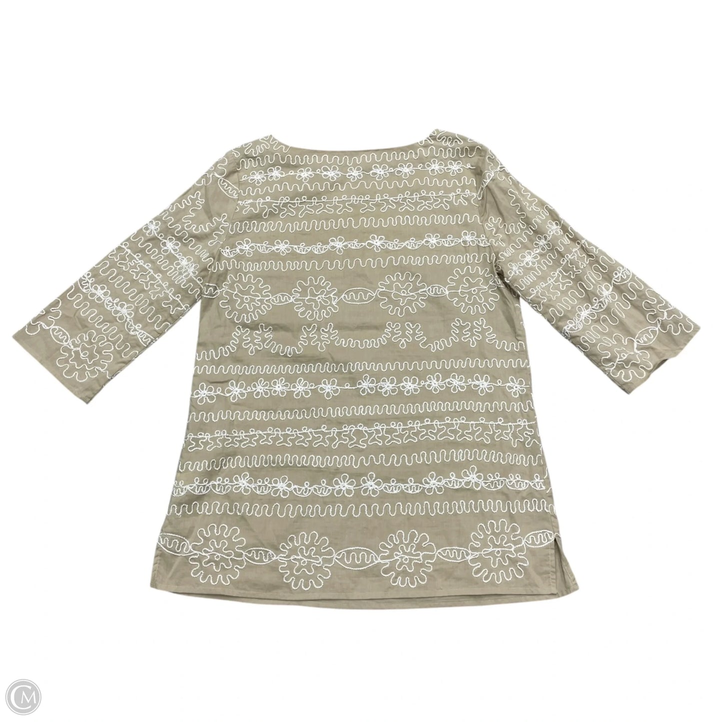 Top Long Sleeve Designer By Lilly Pulitzer In Cream & White, Size: S