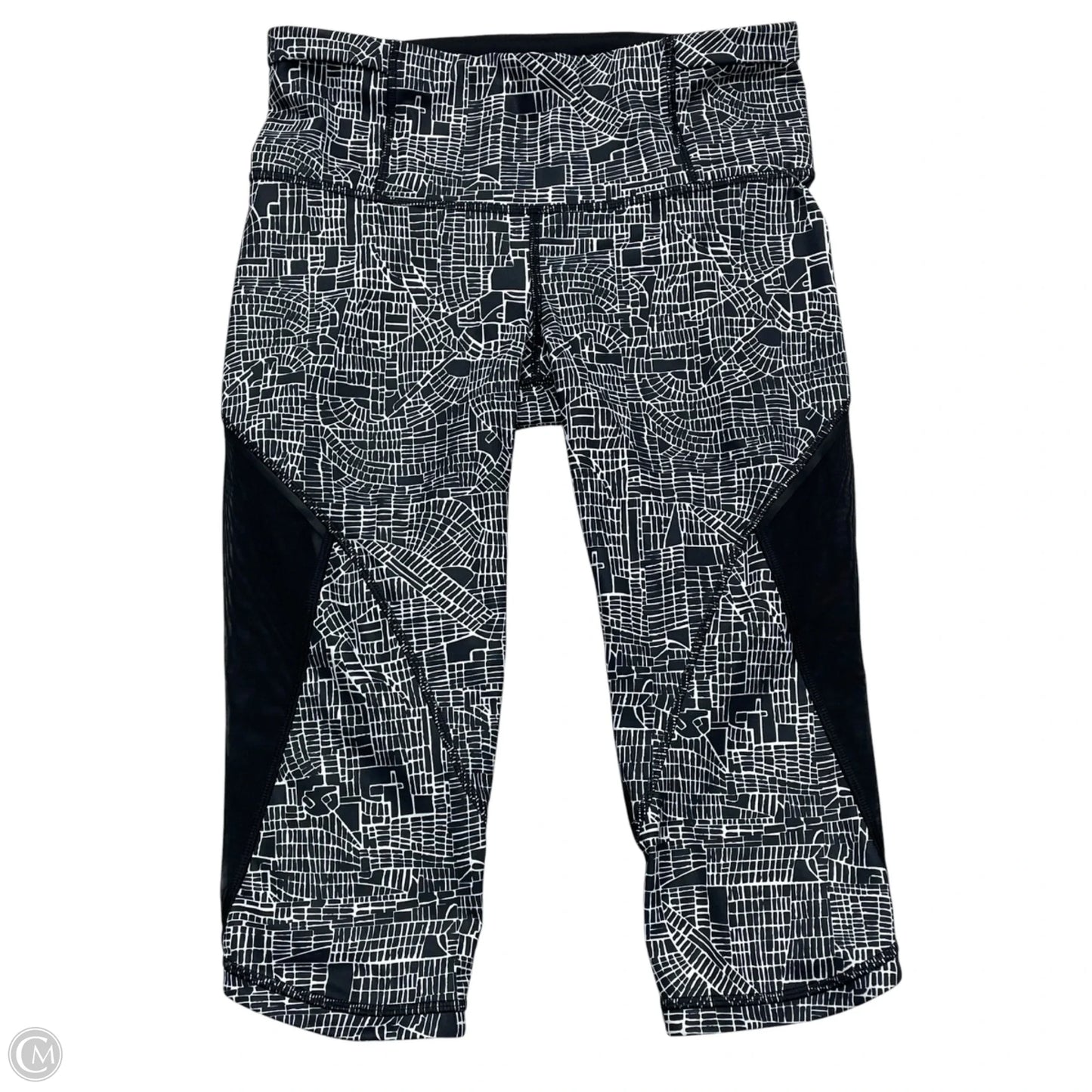 Athletic Leggings Capris By Lululemon In Black & White, Size: M